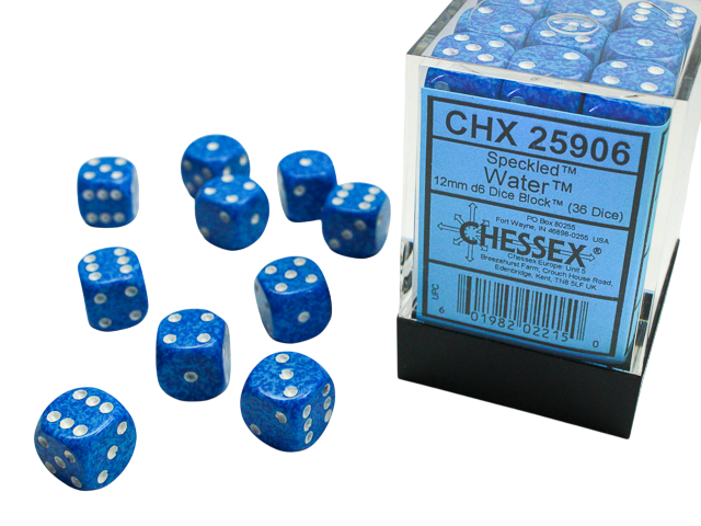 CHX 36 Dice (Blue/White)