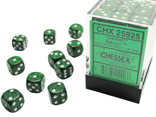 CHX 36 Dice (Emerald/White)