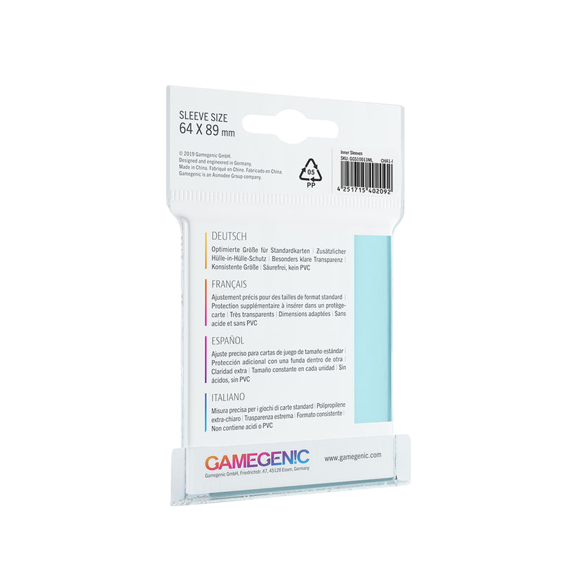 GameGenic Perfect Fit Clear 100 Standard Sleeves