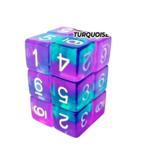 Green Stuff World - 12x D6 16mm Dice - Clear Blue/Purple